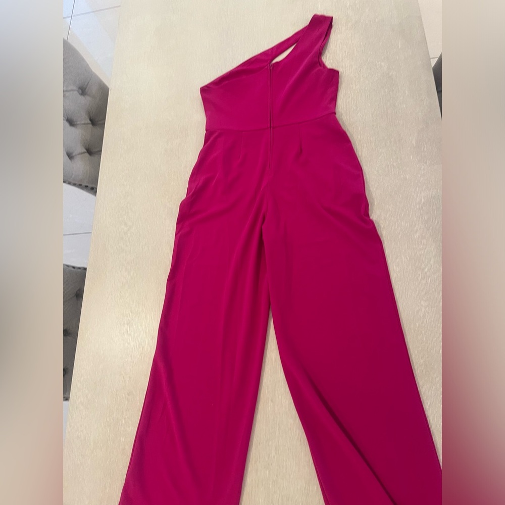 Hot Pink One Shoulder Jumpsuit Large, Party, Vacation, Night Out - Picture 7 of 8